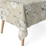 ECOMMERC3 Vlekafstotend tafelkleed voor rechthoekige tafel, afmetingen 300 x 140 cm, vuilafstotend, extra zacht en waterdicht, beige