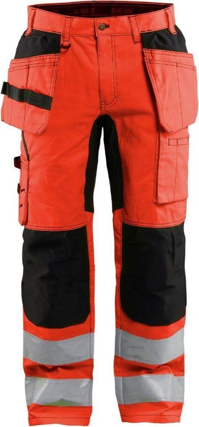 Blåkläder Werkbroek met stretch High Vis 1552-1811 - High Vis Rood/Zwart - C44