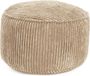 Lumaland Pouf pouf en velours côtelé | Pouf de jeu compact de 50 L avec fonction 3 en 1 : tabouret confortable, table pratique et repose-pieds élégant pour l'intérieur | Ø 25 x 45 cm - Beige