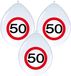 Folat Bv Ballonnen 50 jaar - 8x - 30 cm - verkeersbord - versiering Sarah/Abraham - feestversiering verjaardag
