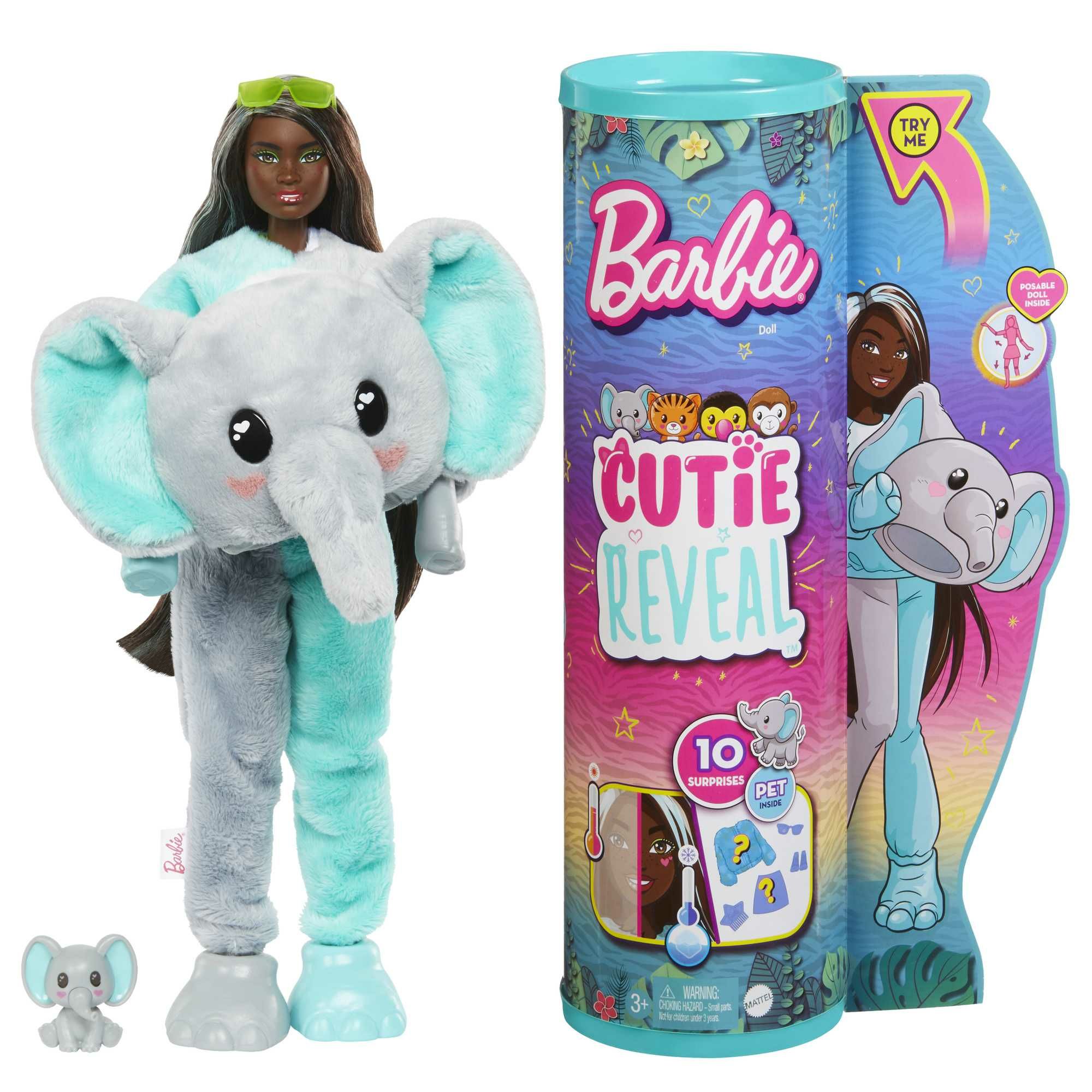 Barbie Cutie Reveal Jungle Serie Pop - Olifant met Verrassingen - 3+ jaar