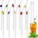 Pailles Courbées en Verre - Lot de 10 - Pailles en Verre avec 2 Brossettes de Nettoyage