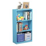 Furinno Basic Boekenkast met 3 vakken, opbergrek, hout, lichtblauw, 23,5 x 55,25 x 100,33 cm