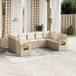 Maison Exclusive - Ensemble de meubles de jardin 9 pièces avec canapé et coussins, beige, en polyrotin