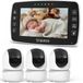 Lovinoo Babyfoon met 3 Camera's - Baby Monitor - Op Afstand Bestuurbaar - Babyphone - Temperatuursensor - Uitbreidbaar Tot 4 Camera's - Terugspreekfunctie - Zonder Wifi en App - 4.3 Inch HD Scherm