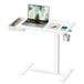 VASAGLE Bureau assis-debout, réglable en hauteur, avec tiroir | Bureau à roulettes, 70 x 45 x (65~102) cm, avec porte-gobelet, pour chambre, blanc, collection BALOK, LSD610WZ01