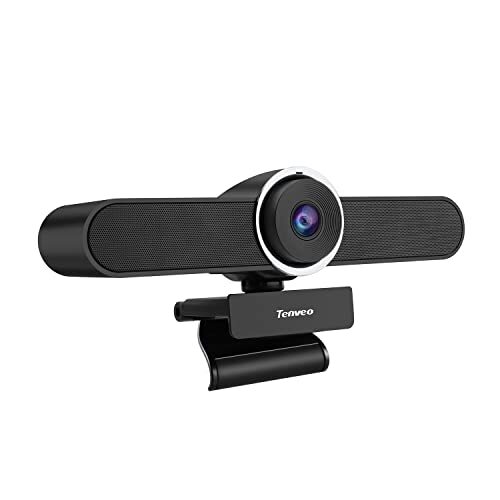 Tenveo FHD 4K webcam met luidspreker en microfoon, voor Skype/Zoom en YouTube/Twitch/OBS videoconferenties live streaming, (UK-VA4K)