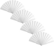 Merkloos Spaanse Handwaaier - 4 stuks - Wit/Blauw - 23 x 43 cm