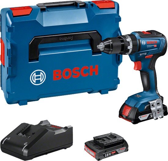 Bosch GSB 18V-55 Accu klopboorschroevendraaier + 2x 2,0 Ah L-Case - 06019H5305