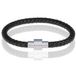 Memphis Leren Armband met Edelstaal Zwart/Zilverkleurig - 22cm