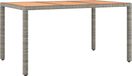Syfax Bol Tuintafel met houten blad poly ratten en acaciahout grijs