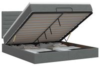 vidaXL Ottoman bed met matras, donkergrijs, 140 x 190 cm, gestoffeerd
