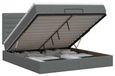 vidaXL Ottoman bed met matras, donkergrijs, 140 x 190 cm, gestoffeerd