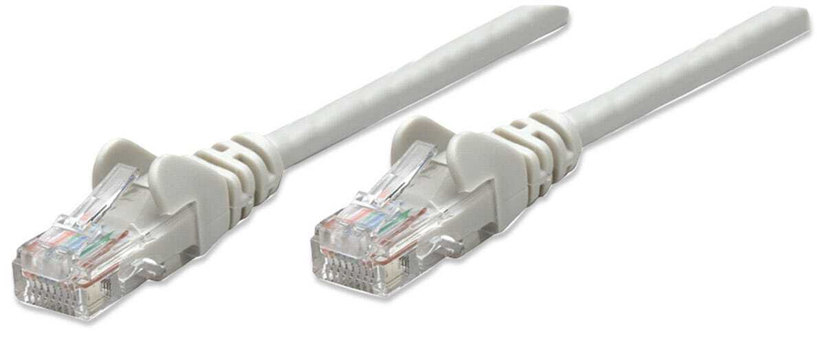 Intellinet Network Patch Cable, Cat5e, 7.5m, Grey, CCA, U/UTP, PVC, Gold Plated Contacts, Snagless, Booted, Polybag