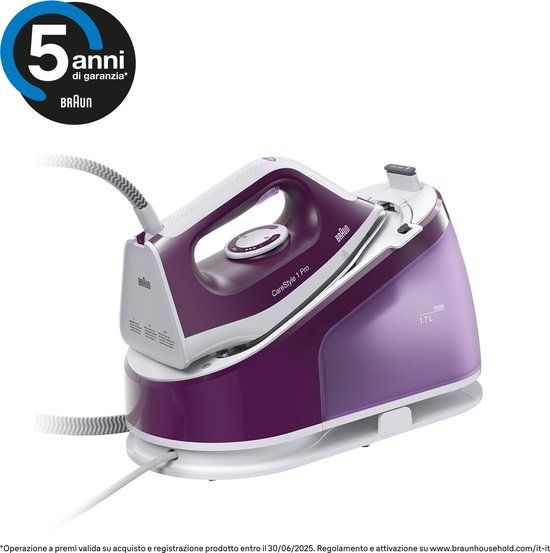 Braun CareStyle 1 Pro IS1514VI - Stoomgenerator - 2200 W - 1,7 L - Keramische zoolplaat - Paars