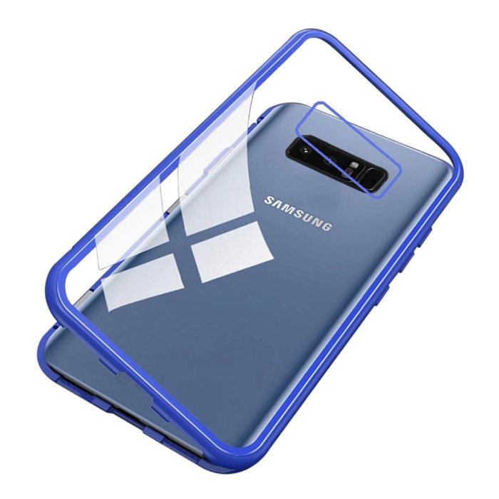 Stuff Certified Samsung Galaxy Note 9 Magnetisch 360° Hoesje met Tempered Glass - Full Body Cover Hoesje + Screenprotector Blauw