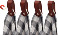 Brute Strength - Leren magneet theedoekhaak - Cognac - 4 stuks