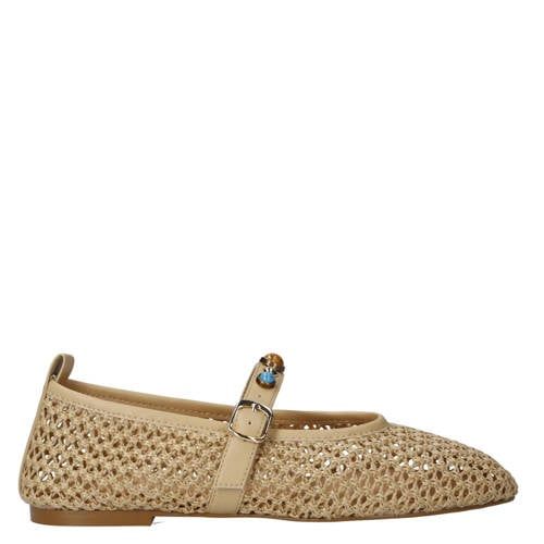Inuovo Ballerina's met Sierstenen Beige