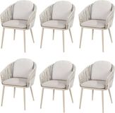 4 Seasons Outdoor Eva dining tuinstoel latte rope Taste set van 6