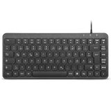 Perixx PERIBOARD-414 Mini USB-toetsenbord, compact kabeldesign, DE lay-out, stille membraantoetsen, plug and play, zwart