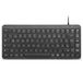 Perixx PERIBOARD-414 Mini USB-toetsenbord, compact kabeldesign, DE lay-out, stille membraantoetsen, plug and play, zwart