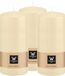 Wiedemann Cilinderkaars/stompkaars - 3x - creme wit - 15 x 7 cm - 63 branduren - zuilkaarsen