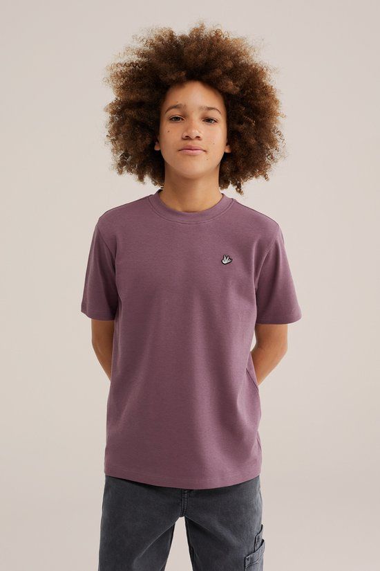 WE Fashion Jongens T-shirt Paars Katoen Maat 146/152