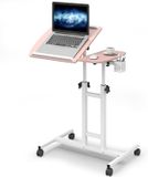NONE Laptoptafel Verstelbaar Mobiel Ergonomisch Roze 64x40x58-89 cm