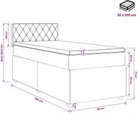 vidaXL Boxspringbed met matras, zwart, 80 x 200 cm, fluweel