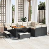 Maison Exclusive - Ensemble de jardin avec 12 pièces, ensemble de salon en polyrotin noir