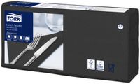 Tork Zachte Papieren Servetten Zwart, 1/4 Gevouwen 3-laags, 33 x 33 cm, 10 x 150 servetten, 477864