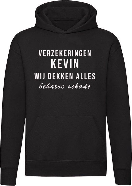 Sol's Verzekeringen Kevin wij dekken alles behalve schade Hoodie Zwart XXL - Unisex Trui