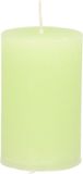 Merkloos Stompkaars - lime groen - 5 x 8 cm - cilinderkaars