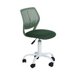 FurnitureR Eetkamerdraaistoel, 1 x keukenstoel, gestoffeerde stoel, draaistoel, comfortabele stoel met wielen, rugleuning, armloze stoel voor eetkamer, woonkamer, groen