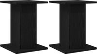 vidaXL Plantenstandaard Set van 2 Zwart Eiken Hout 30 x 30 x 40 cm