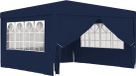 vidaXL Tente de réception avec parois latérales, 4 x 4 m, Bleu, 90 g/m²