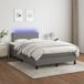 Maison Exclusive - Boxspringbed met matras en LED-verlichting, donkergrijs, 120x200 cm, textiel