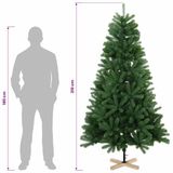 vidaXL Kunstkerstboom 210 cm PVC en massief grenenhout Groen