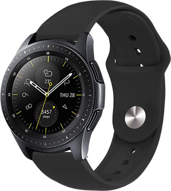 iMoshion Siliconen Bandje - Zwart - Geschikt voor Samsung Galaxy Watch 3/4/5/6 - Ronde Sluiting