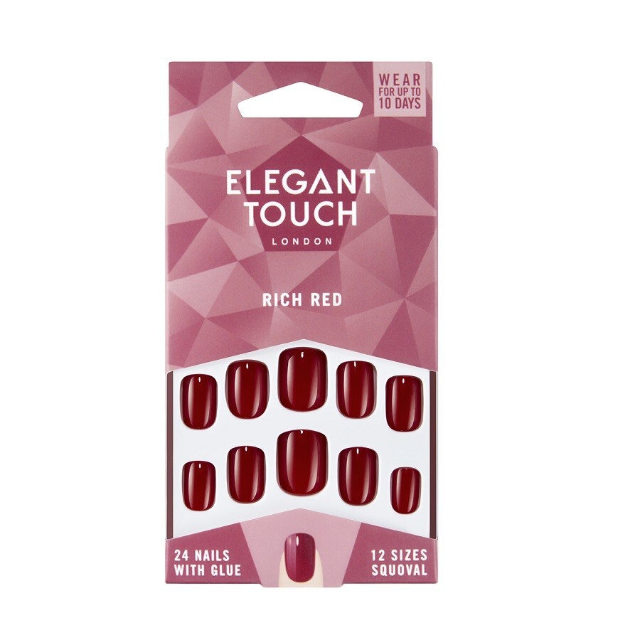 Elegant Touch Rich Red Nagels