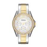 Fossil ES3204 Vrouwen Polshorloge Quartz Goudkleurig Mineraalglas Rond Roestvrijstaal Analoog