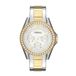 Fossil ES3204 Vrouwen Polshorloge Quartz Goudkleurig Mineraalglas Rond Roestvrijstaal Analoog