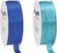 Glorex Hobby Satijn cadeau inpak deco sierlint - 2 tinten blauw - 25 meter x 1 cm