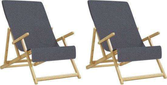 vidaXL Strandhanddoeken - 2 stuks - 400 g/m² - 60x135 cm - Katoen/Polyester - Antraciet
