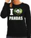Bellatio Decorations I love pandas trui met dieren foto van een panda zwart voor dames - cadeau sweater pandas liefhebber XXL