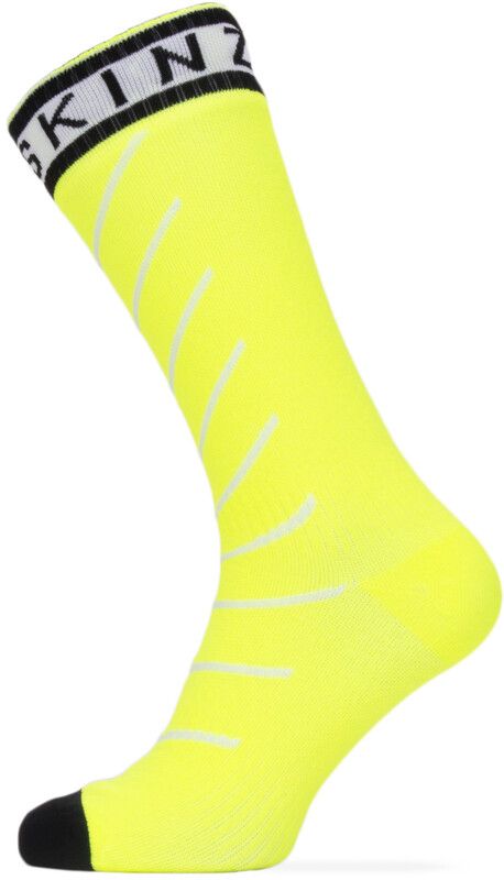 SealSkinz Waterproof Warm Weather Middelhoge Sokken met Hydrostop - neon yellow/black/white L | EU 43-46