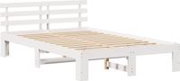 vidaXL Bedframe met hoofdeinde Wit 120 x 200 cm Massief grenenhout