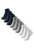 uncover by SCHIESSER Discover by Schiesser Quarter herensokken Cotton Fit 178588 - 9 paar - Maat 39/42 - Katoen/Polyamide/Elastaan - Wit/Grijs Mel./Nachtblauw