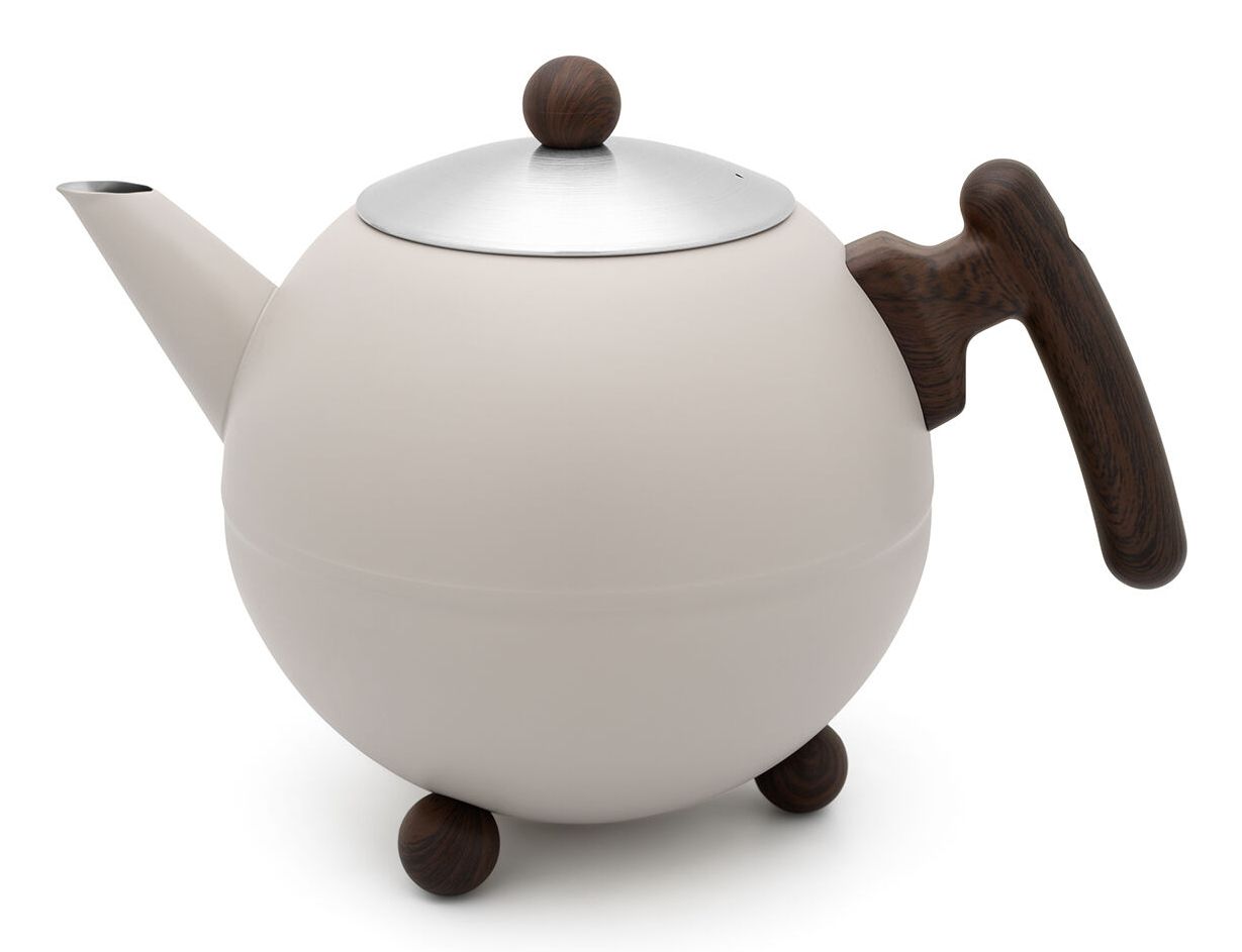 Bredemeijer Bella Ronde 1.2L Beige Stainless Steel Teapot - Double Walled