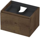 INK - Onderkast 1L met Binnenlade Greeploos Houten Keerlijst Fineer - 600x450x400 Mm - Chocolate Fineer